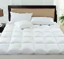 Surmatelas en Duvet de Canard Tissu 100% Percale de Coton 227 fils