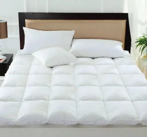 Surmatelas en Duvet de Canard Tissu 100% Percale de Coton 227 fils