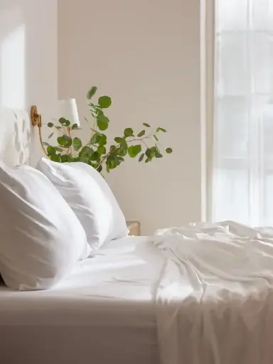 Drap plat 100% Satin de Bamboo naturel