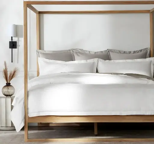 Parure de Lit Jaquard Pied de Poule Satin de Coton Egyptien 600fils